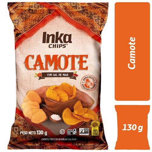 Piqueo INKA CHIPS Camote frito en hojuelas Bolsa 130Gr