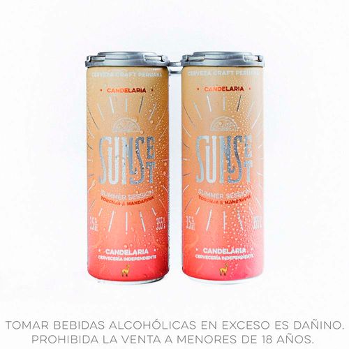 Pack Cerveza CANDELARIA Sunset Lata 355ml Paquete 4un