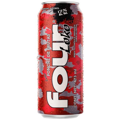 Bebida Alcohólica Preparada FOUR LOKO Ponche Frutas Lata 473ml