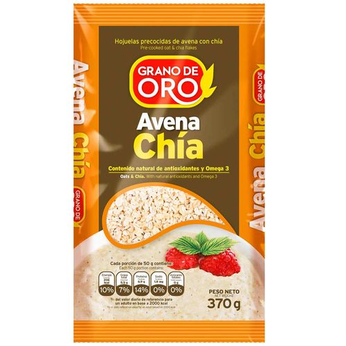 Chía Avena GRANO DE ORO Hojuelas Precocidas Bolsa 370g