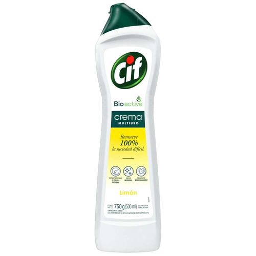 Limpiador en Crema CIF Bioactive Limón Botella 750g