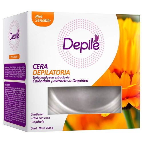 Cera Depilatoria DEPILE Olla Calendula y Orquídea Caja 200g