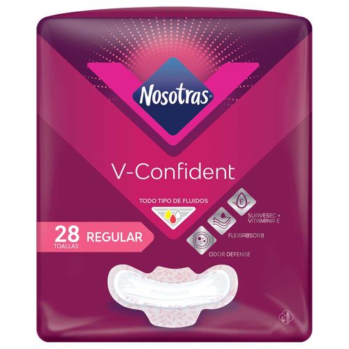 Toallitas Higiénicas NOSOTRAS V-Confident Regular Paquete 28un