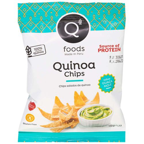 Chips de Quinoa Q FOODS Sabor Guacamole Bolsa 100g