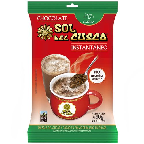 Chocolate para Taza Instántaneo SOL DEL CUSCO Canela y Clavo Tableta 90g