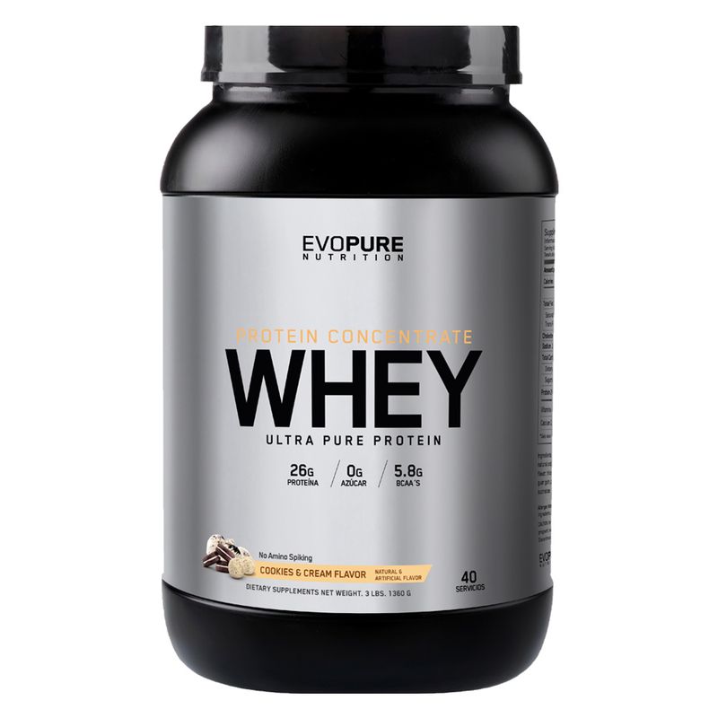 Proteina-Evopure-Whey-Concentrate-3lb-Cookies-and-Cream---Shaker