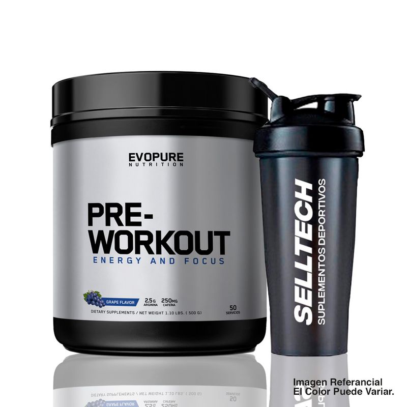 Pre-Workout-Evopure-500gr-Uva---Shaker