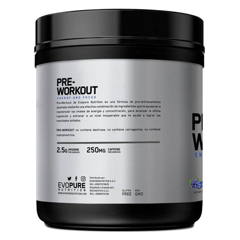 Pre-Workout-Evopure-500gr-Uva---Shaker