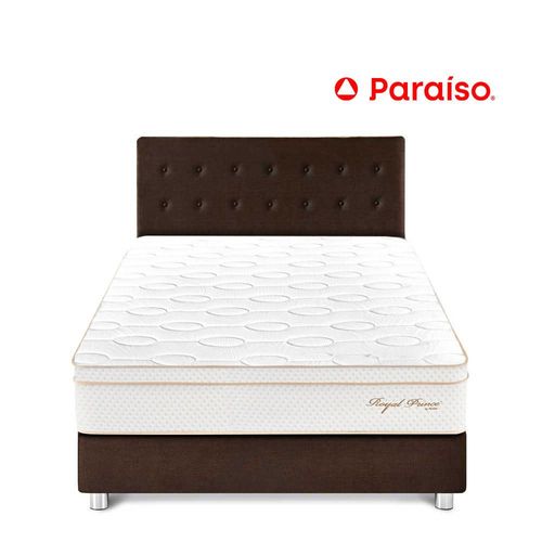 Juego de Dormitorio Paraíso Royal Prince King Chocolate + 2 almohadas viscoelásticas + protector