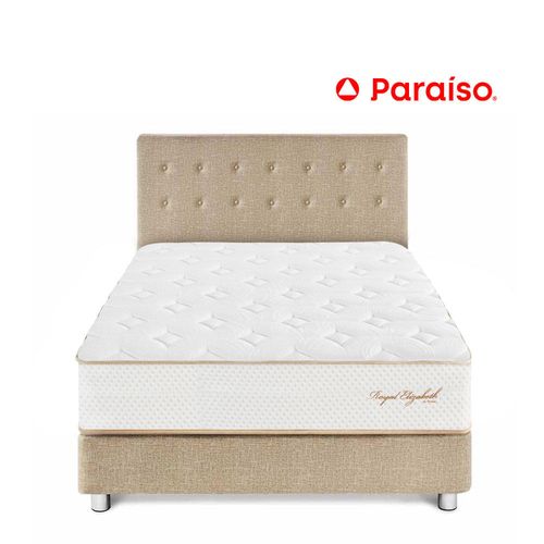 Juego de Dormitorio Paraíso Royal Elizabeth 1.5 Plazas Champagne + 1 almohada viscoelástica + protector