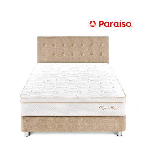 Juego de Dormitorio Paraíso Royal Prince Queen Champagne + 2 almohadas viscoelásticas + protector