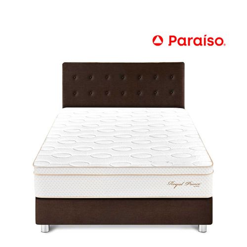 Juego de Dormitorio Paraíso Royal Prince Queen Chocolate + 2 almohadas viscoelásticas + protector