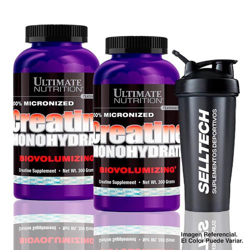 Pack Ultimate Nutrition Creatina Ultimate 300gr x2 + Shaker