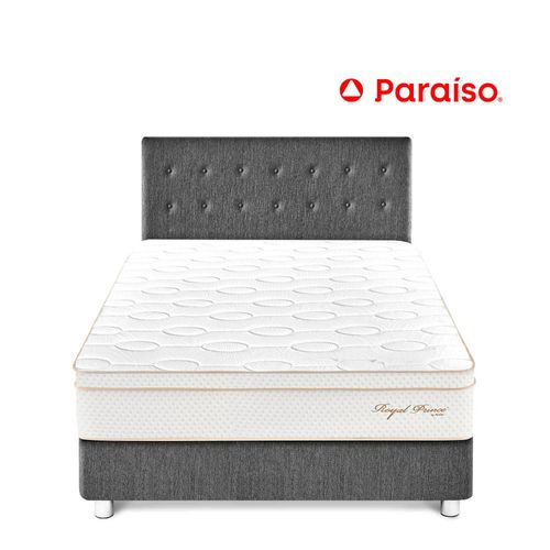 Juego de Dormitorio Paraíso Royal Prince 2 Plazas Acero + 2 almohadas viscoelásticas + protector