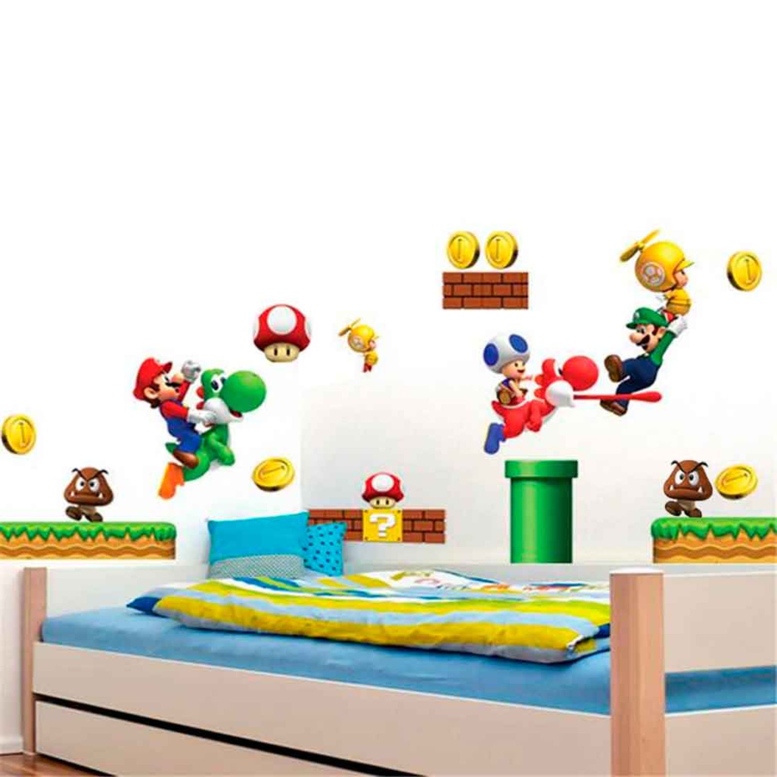 Pegatinas de Mario Bros Decoración de Pared Muebles Mod A