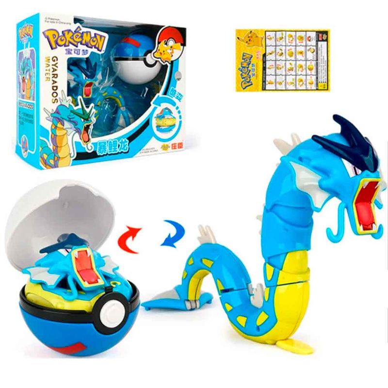 Juguete-Gyarados-con-Pokebola-Articulable-Pokemon-20cm-largo-Original
