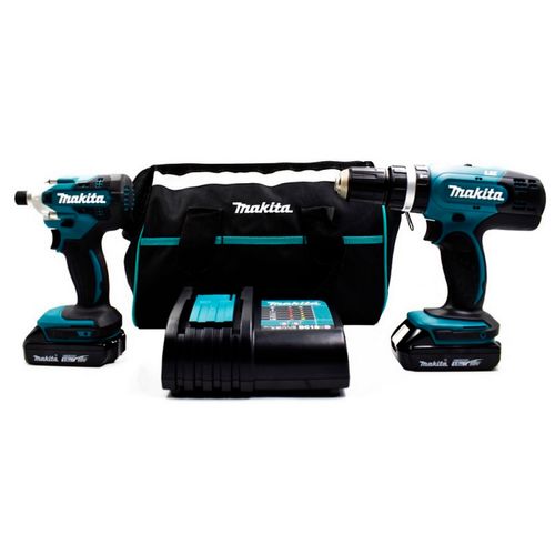 Taladro Percutor 1/2" 42 Nm + Atornillador Impacto 1/4" 155 Nm 18V 1.5 Ah Makita DLX2336SYX