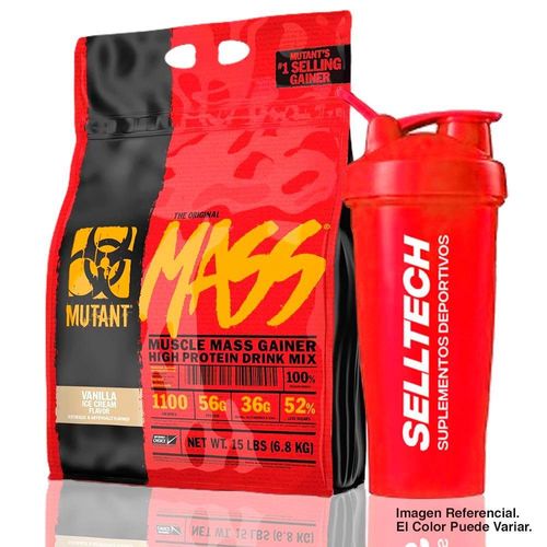 Ganador de Peso Mutant Mass 15 Lb Vainilla + Shaker