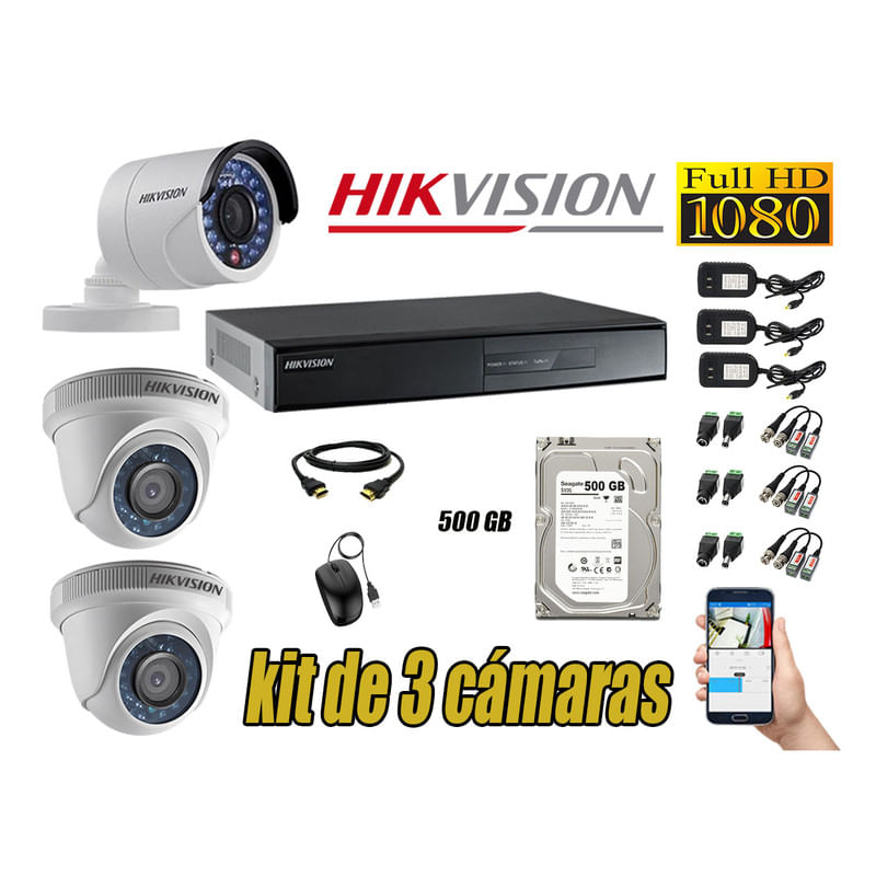 Kit-3-Camaras-de-Seguridad-Hikvision-Full-Hd-1080P-mas-Disco-500Gb-Hdmi