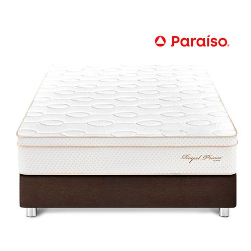 Cama Paraíso Royal Prince King Chocolate + 2 almohadas viscoelásticas + protector