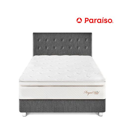 Juego de Dormitorio Paraíso Royal Cloud Queen Acero + 2 almohadas viscoelásticas + protector