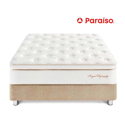 Cama Paraíso Royal Dynasty 1.5 Plazas Champagne + 1 almohada viscoelástica + protector