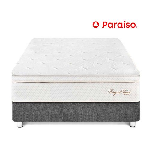 Cama Paraíso Royal Cloud 2 Plazas Acero + 2 almohadas viscoelásticas + protector