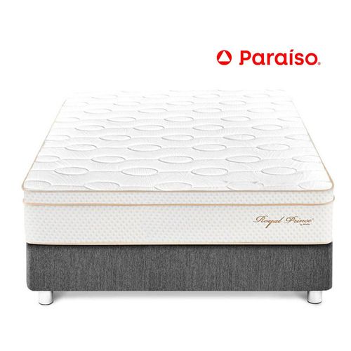 Cama Paraíso Royal Prince King Acero + 2 almohadas viscoelásticas + protector