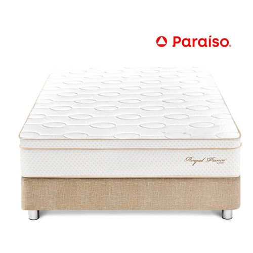 Cama Paraíso Royal Prince 1.5 Plazas Champagne + 1 almohada viscoelástica + protector