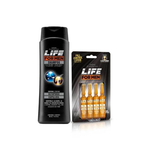 Life For Men Combo Control Caida Shampoo + Ampollas