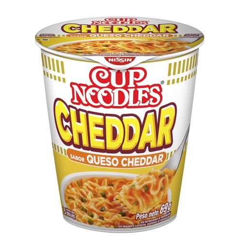 Sopa Instantánea NISSIN Cup Noodles Sabor a Queso Cheddar Vaso 69g