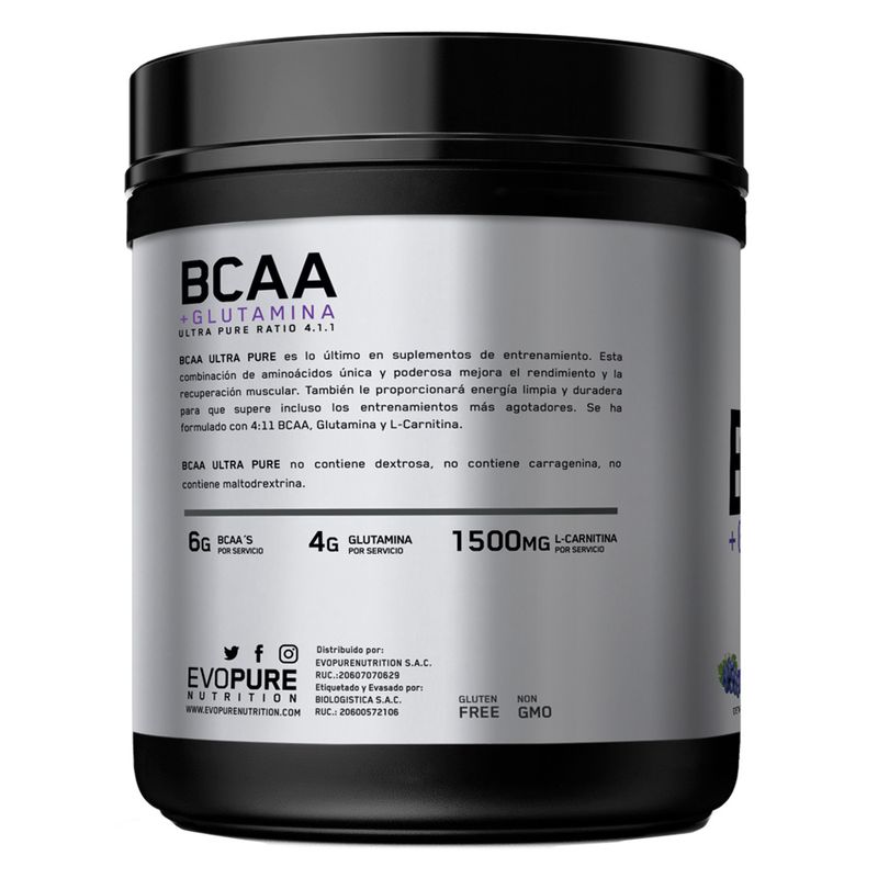 Bcaa---Glutamina-Evopure-500gr-Uva---Shaker