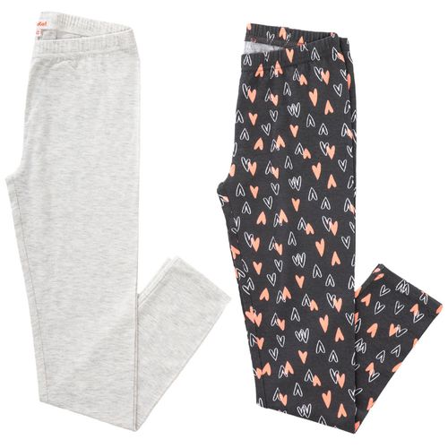 Pantalón Leggin Pac x 2 Col. 2 EUREKA Teen Niña Algodón Gris Melange