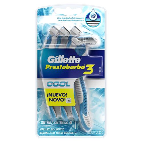 Máquina para Afeitar GILLETTE Prestobarba 3 Cool Paquete 4un