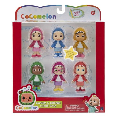 Pack De 6 Figuras Cocomelon Disfraz Tiburón