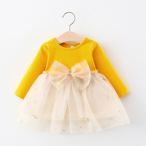 Vestido de Niña Talla de 18 Meses Color Amarillo