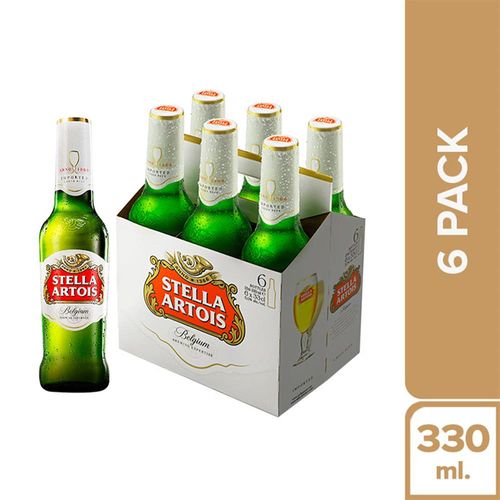 Cerveza STELLA ARTOIS 6PACK BOT 330 ML
