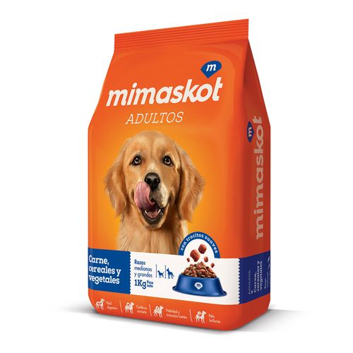 Comida para Perros MIMASKOT Adultos Razas Medianas y Grandes Carne y Cereales Bolsa 1Kg