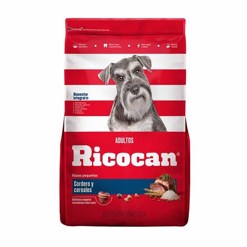 Comida para Perros RICOCAN Adultos Razas Pequeñas Cordero y Cereales Bolsa 3Kg