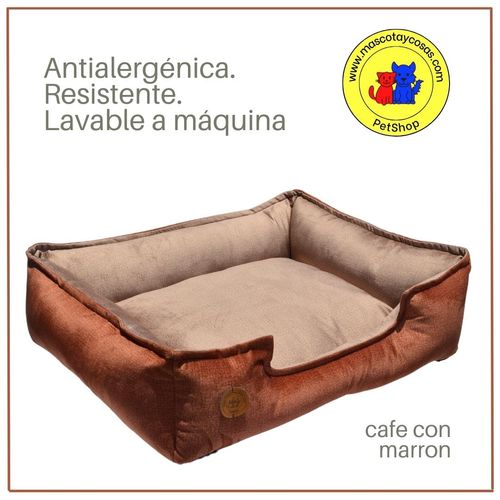 Cama para perro tradicional, antialergenica | Marron con cafe | Talla 3XL 110x80 cm