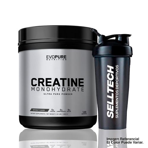 Creatina Monohidratada Evopure 600gr + Shaker