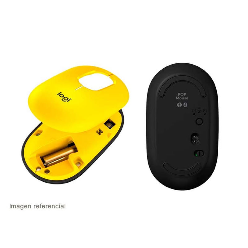 Mouse-Logitech-Pop-Wireless-Black-Yellow