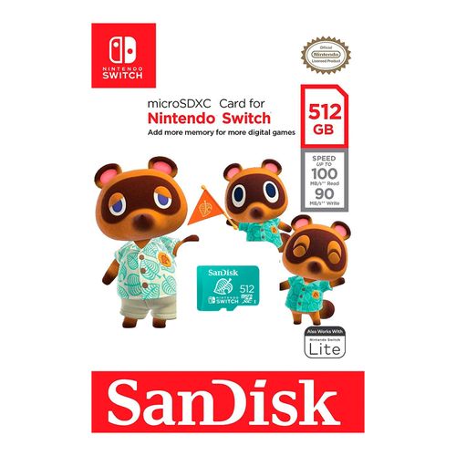 Memoria Microsdxl Sandisk 512 Gb Nintendo Switch Animal Crossing