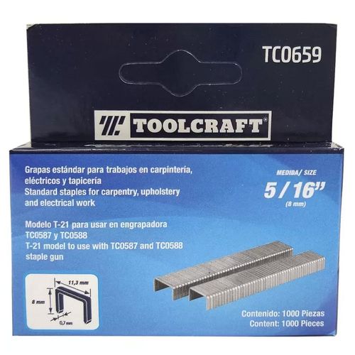 Grapas de 5/16" X 1000 Unid para Engrapadora Toolcraft TC0659