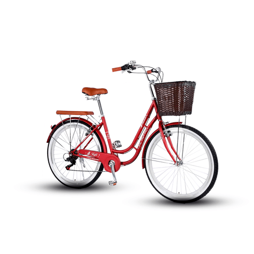 BICICLETA DE PASEO JAFI LAVENDER 21V ARO 26 ROJO