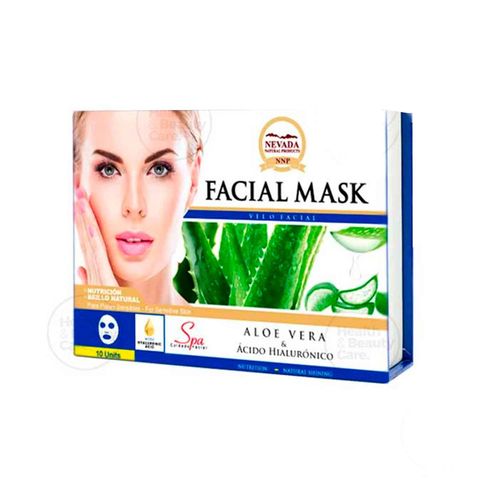 MASCARILLA FACIAL  DE ALOE VERA & ÁCIDO HIALURÓNICO NEVADA NATURAL PRODUCTS NUTRICIÓN BRILLO NATURAL