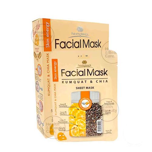 MASCARILLA FACIAL DE NARANJA CHINA & CHIA FRUIT OF THE WOKALI  ENERGÍA DE LA PIEL  CAJA POR 10 UNIDA