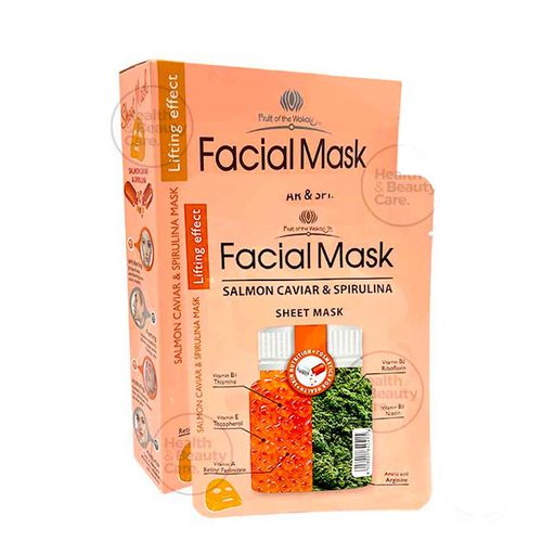 MASCARILLA FACIAL  SALMON,CAVIAR & ESPIRULINA  FRUIT OF THE WOKALI   EFECTO LIFTING CAJA POR 10 UNID