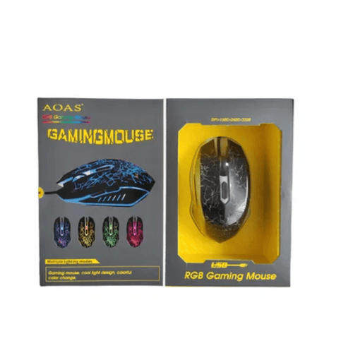 Mouse Gamer Aoas K70 Rgb Iluminacion Led 3200 Dpi Cable 1.8m