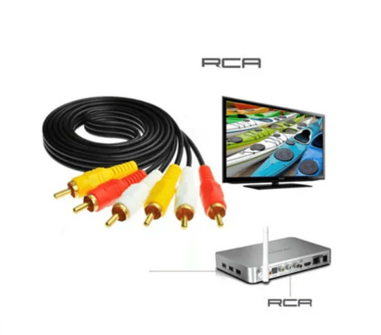 Cable Rca Rca Audio Video Macho Macho 5 Metros 3x3 Fichas